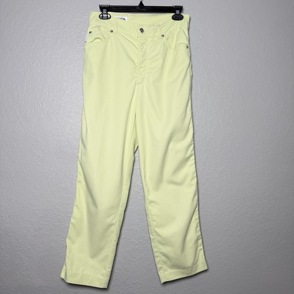 Escada Margaretha Ley Pants‎ Womens 36 Lime Green Stretch Cropped Italy Designer